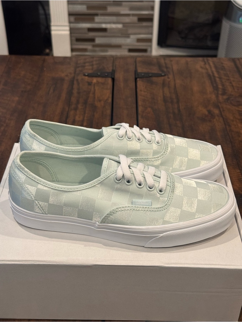 Vans Authentic Checkerboard Satin Sneaker (NWOT)
